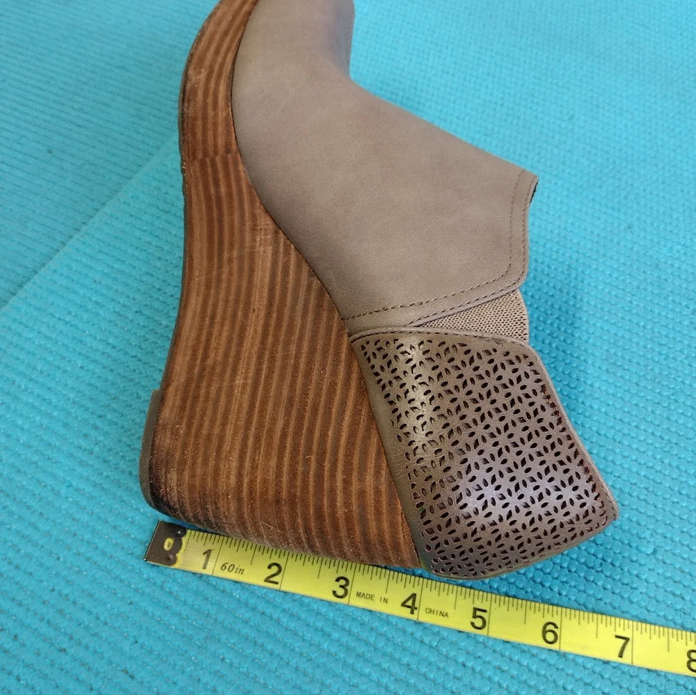 Dr Scholls Harlow Stacked Wedge Ankle Boots Bootie Slip On Size 11M